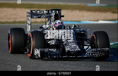 Formula uno - Test 2015 - giorno uno - circuito de Jerez. Daniel Ricciardo della Red Bull durante i test pre-stagione al circuito de Jerez di Jerez, in Spagna. Foto Stock