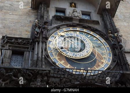 Orologio Astronomico nella piazza di Praga. Foto Stock