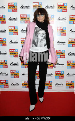 Chrissie Hynde ha partecipato al NME Awards 2015 con Austin, Texas alla O2 Brixton Academy di Londra. PREMERE ASSOCIAZIONE foto. Data foto: Mercoledì 18 febbraio 2015. Vedere la storia di PA SHOWBIZ NME. Il credito fotografico dovrebbe leggere: Yui Mok/PA filo Foto Stock