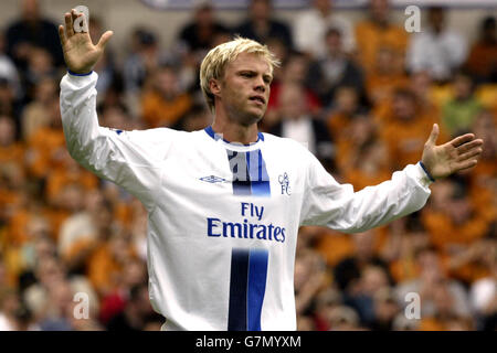 Fa Barclaycard Premiership - Wolverhampton Wanderers / Chelsea - Molineux. Eidur Gudjohnsen, Chelsea Foto Stock