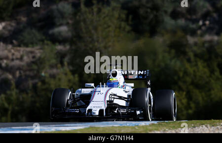 Williams Felipe massa durante i test pre-stagione al circuito di Jerez, Spagna. Foto Stock