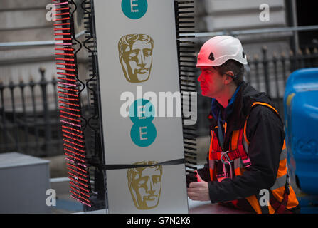 Preparazioni di BAFTA - Londra Foto Stock