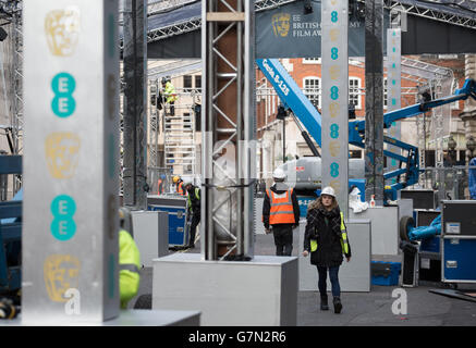 Preparazioni di BAFTA - Londra Foto Stock