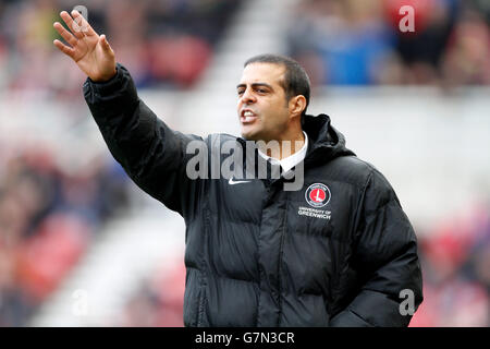 Calcio - Campionato SkyBet - Middlesbrough v Charlton Athletic - Stadio Riverside. Charlton Athletic manager, Guy Luzon Foto Stock