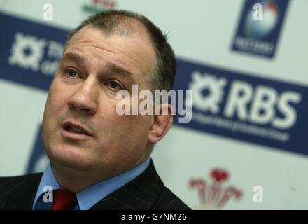 RBS 6 Nations Championship Media Conference - vale of Glamorgan Hotel - Cardiff. Wales allenatore Mike Ruddock. Foto Stock