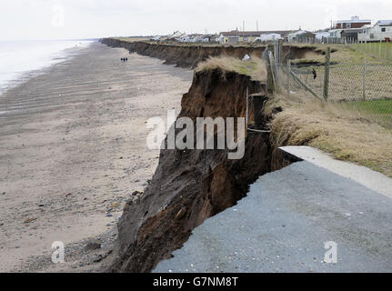 Erosione costiera Foto Stock