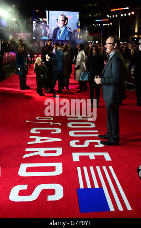 Kevin Spacey partecipa alla prima mondiale di House of Cards - Stagione 3 all'Empire Cinema, Leicester Square, Londra. Foto Stock