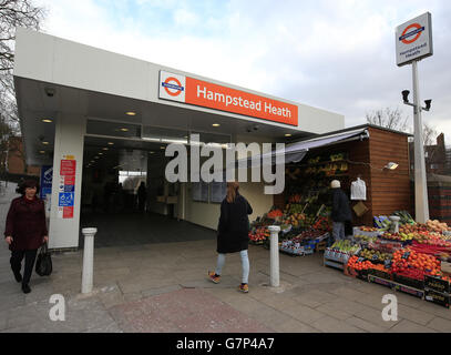 Una vista generale della Hampstead Heath Overground Station, Londra. Foto Stock