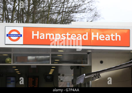 Una vista generale della Hampstead Heath Overground Station, Londra. Foto Stock