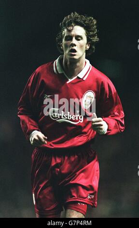 Calcio - Coppa del vincitore europea - Quarta finale - seconda tappa - Liverpool v SK Brann. Steve McManaman, Liverpool Foto Stock