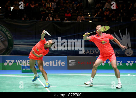 Badminton - 2015 Overgrip Yonex tutti Inghilterra Badminton campionati - Giorno 1 - National Indoor Arena Foto Stock