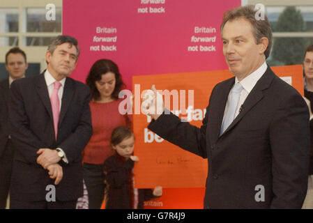 Primo di una serie di "igning cerimonie' che Tony Blair prenderà parte in tutto il paese. Foto Stock