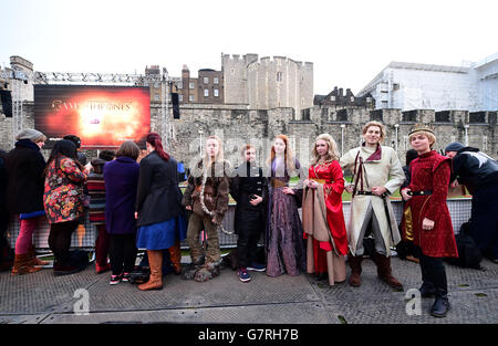 Gioco di troni Stagione 5 Premiere mondiale - Londra Foto Stock
