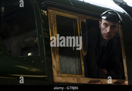 Vapore più giovane driver del motore in mezzo secolo Foto Stock