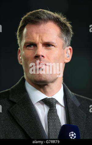 Calcio - UEFA Champions League - Round of 16 - seconda tappa - Barcellona v Manchester City - Camp Nou. Sky Sports Pendit Jamie Carragher Foto Stock