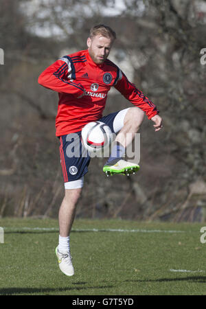 Calcio - amichevole internazionale - Scozia v Irlanda del nord - Scozia Formazione e conferenza stampa - Mar Hall Foto Stock