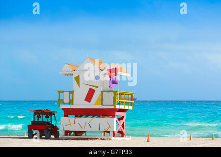 Miami beach Torre baywatch in South beach Florida USA Foto Stock