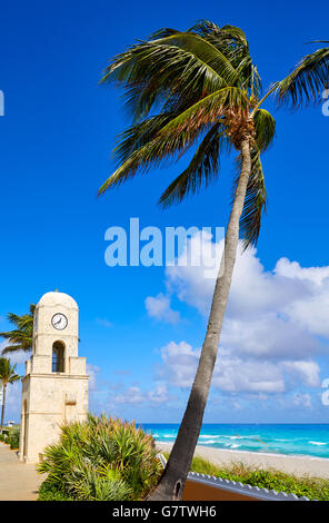 Palm Beach Worth Avenue clock tower Florida USA Foto Stock