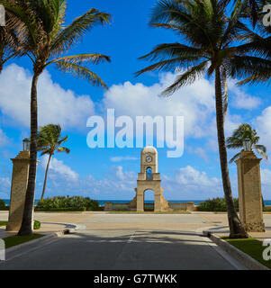 Palm Beach Worth Avenue clock tower Florida USA Foto Stock