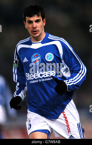 Calcio - Francia Premiere Division - Strasburgo / Caen - Stade de la Meinau. Pascal Johansen, Strasburgo Foto Stock