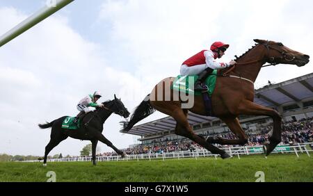 Custom Cut guidato da Daniel Tudhope sulla loro strada per la vittoria nel miglio bet365 durante bet365 Venerdì a Sandown Racecourse, Surrey. Foto Stock