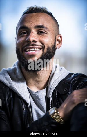 Centrocampista inglese John Bostock della seconda divisione belga del team OH Lovanio ha ritratto durante un'intervista Foto Stock