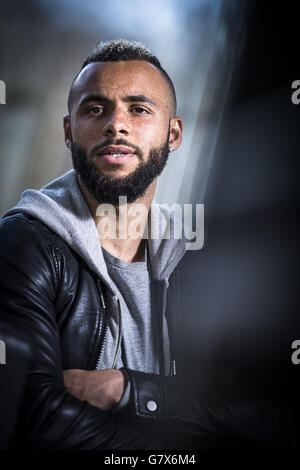 Centrocampista inglese John Bostock della seconda divisione belga del team OH Lovanio ha ritratto durante un'intervista Foto Stock