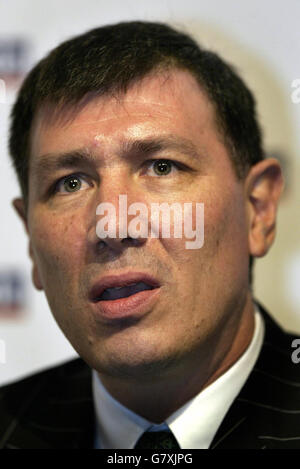 Conferenza stampa Football Association - sede centrale fa. Responsabile Irlanda del Nord Lawrie Sanchez. Foto Stock