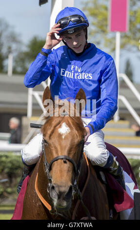 Corse di cavalli - al Shaqab Lockinge Day - Ippodromo di Newbury. La notte di Thunder e James Doyle ritornano dopo aver gustato la corsa al Shaqab Lockinge Stakes durante la giornata di al Shaqab Lockinge all'ippodromo di Newbury. Foto Stock