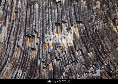 Tengchong, Tengchong, CHN. Xiii Febbraio, 2016. Tengchong, Cina - 13 Febbraio 2016: (solo uso editoriale. Cina OUT) giunzione colonnari. Si tratta di una struttura geologica in cui insiemi di intersecando strettamente distanziati fratture, denominato giunti, danno come risultato la formazione di una matrice regolare di prismi poligonali o colonne. Giunzione colonnare avviene in molti tipi di rocce vulcaniche e le forme come la roccia si raffredda e contratti. Giunzione colonnare può verificarsi nel raffreddamento di flussi di lava e tufi ashflow (ignimbrite), così come in alcune intrusioni poco profonde. © SIPA Asia/ZUMA filo/Alamy Live News Foto Stock