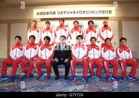 Tokyo, Giappone. Il 27 giugno, 2016. Giappone team group (JPN) Pallanuoto : Giappone uomini Water Polo team invia-off party per il Rio 2016 Giochi Olimpici a Tokyo in Giappone . © AFLO SPORT/Alamy Live News Foto Stock