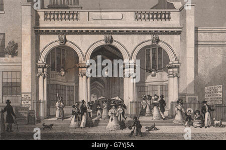 PICCADILLY. Burlington Arcade. Londra. Pastore, antica stampa 1828 Foto Stock