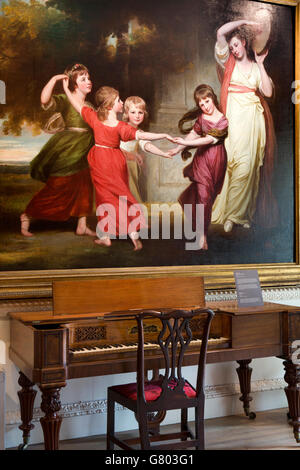 Regno Unito, Cumbria, Kendal Abbot Hall Art Gallery, George Romney Gower famiglia, figli di Granville, 2nd Earl Gower dancing Foto Stock