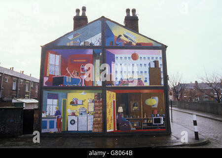 Arte - casa murale - Rochdale Foto Stock