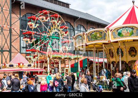 Fiera storica nella motivazione di Zeche Zollern, una vecchia industria museo sul terreno di un ex miniera di carbone a Dortmund, Foto Stock