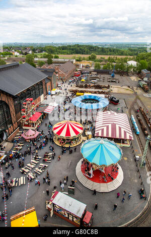 Fiera storica nella motivazione di Zeche Zollern, una vecchia industria museo sul terreno di un ex miniera di carbone a Dortmund, Foto Stock