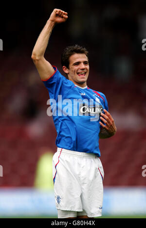 Calcio - Banca di Scozia Premier Division - Motherwell / Rangers - Fir Park. Nacho Novo di Rangers celebra la vittoria alla fine del gioco Foto Stock