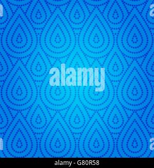 Vettore di sfondo blu Damasco Pattern senza giunture Illustrazione Vettoriale