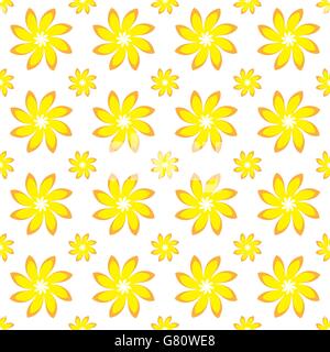 Vettore astratto sullo sfondo di un fiore giallo modello senza giunture Illustrazione Vettoriale