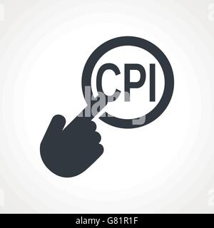 La mano preme il pulsante con testo "IPC" Illustrazione Vettoriale
