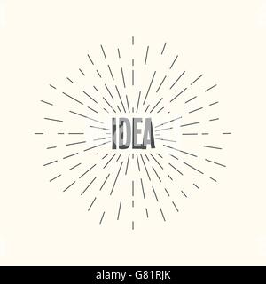 Disegnata a mano sunburst vector - idea. Illustrazione Vettoriale