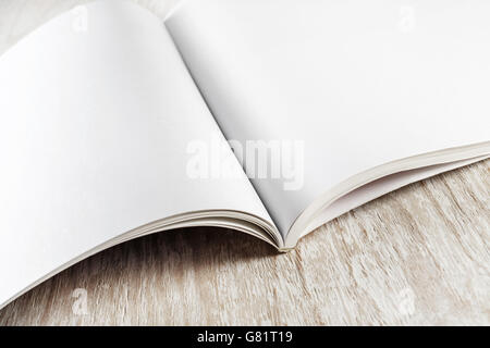 Close-up di blank libro aperto Foto Stock