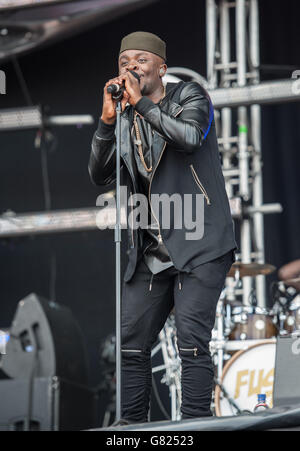 Fuse ODG esibendosi in diretta sul palco il giorno 2 del festival Parklife il 07 2015 giugno a Heaton Park Manchester, Regno Unito Foto Stock