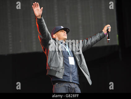 Gza, U-God, Ghostface Killah e Capadonna di Wu Tang Clan si esibiscono dal vivo sul palco il giorno 1 del festival Parklife il 06 2015 giugno a Heaton Park Manchester, Regno Unito Foto Stock