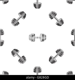 Dumbell metallico Seamless sfondo Sport Illustrazione Vettoriale