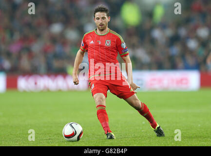 Calcio - Campionato europeo UEFA Qualifiche - Gruppo B - Galles / Belgio - Cardiff City Stadium. Galles Joe Allen durante la partita di qualificazione del Campionato europeo UEFA al Cardiff City Stadium di Cardiff. Foto Stock