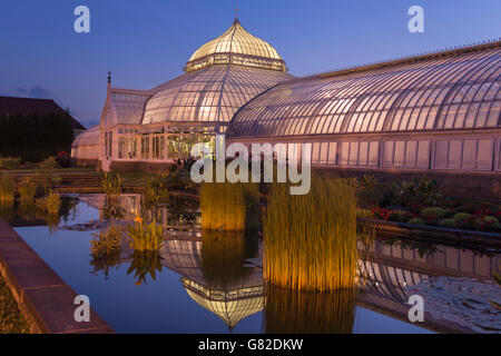 Il giardino acquatico PHIPPS CONSERVATORIO VITTORIANO (©Signore & BURNHAM 1893) GIARDINO BOTANICO OAKLAND PITTSBURGH PENNSYLVANIA USA Foto Stock