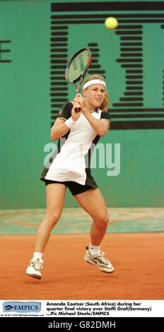 French Open di Tennis- Amanda Coetzer v Steffi Graf Foto Stock