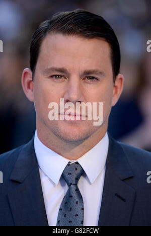 Channing Tatum arriva alla prima europea del Magic Mike XXL a Vue West End, Leicester Square, Londra. Foto Stock