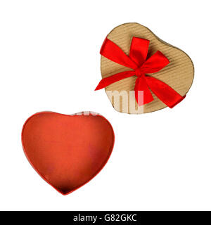 Aperto a forma di cuore scatola regalo Foto Stock